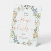 Liefde in bloei Wildflower Recept Kaart Teken Reclamebord Met Voetstuk (Voorkant)