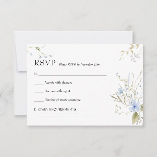 Liefde in bloei Wildflower Rustieke rsvp kaart (Voorkant)