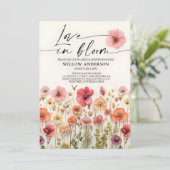 Liefde in bloei, Wildflower Vrijgezellenfeest uitn Kaart (Staand voorkant)