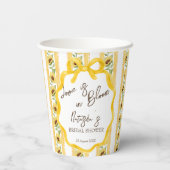 Liefde in bloei zonnebloemen bruids douche monogra papieren bekers (Achterkant)