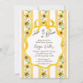 Liefde in bloei zonnebloemen gestreepte bruids dou kaart (Voorkant)