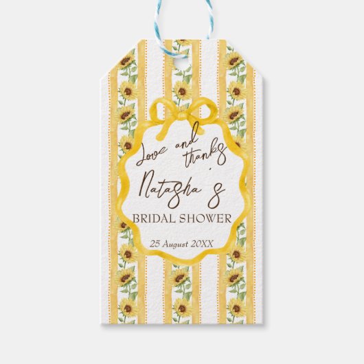 Liefde in bloei zonnebloemen vrijgezellenfeest gun cadeaulabel (Voorkant)