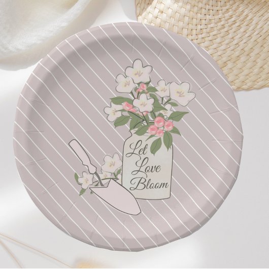 Liefde in Bloem Bloesem Vrijgezellenfeest Papieren Bordje
