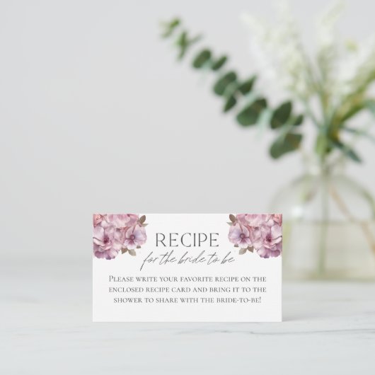Liefde In Bloem Recept voor de bruid te zijn Informatiekaartje (Staand voorkant)