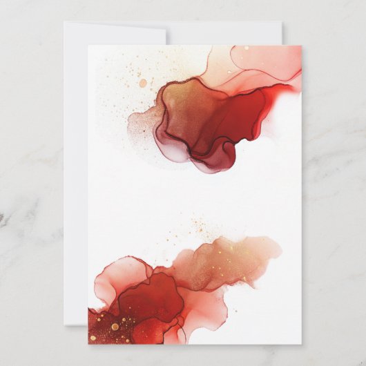 Liefde in Bloem Rode Bloemen Bruids Douche Uitnodi Kaart (Achterkant)