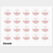 Liefde in Bloem roze bloemen strik Bruidsdouche Ronde Sticker (Vel)
