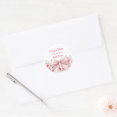 Liefde in Bloem roze bloemen strik Bruidsdouche Ronde Sticker (Envelop)