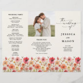 Liefde in Bloem Stems Trifold Wedding Programma Flyer (Voorkant)