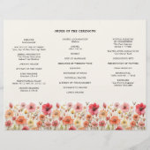Liefde in Bloem Stems Trifold Wedding Programma Flyer (Achterkant)