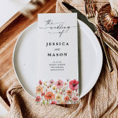 Liefde in Bloem Stems Trifold Wedding Programma Flyer