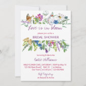 Liefde in bloem vrijgezellenfeest van wilde bloeme kaart (Voorkant)