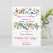 Liefde in bloem vrijgezellenfeest van wilde bloeme kaart (Staand voorkant)