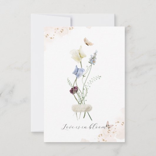 Liefde in bloem Wildflower Rustic Vrijgezellenfees Bedankkaart (Achterkant)