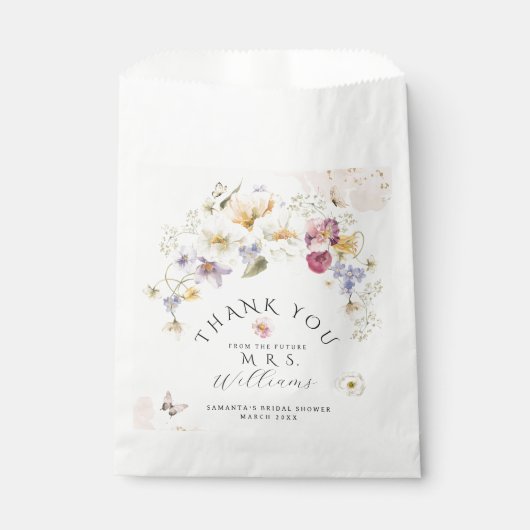 Liefde in bloem Wildflower Rustic Vrijgezellenfees Bedankzakje (Voorkant)