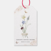 Liefde in bloem Wildflower Rustic Vrijgezellenfees Cadeaulabel (Achterkant)