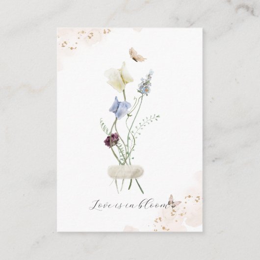 Liefde in bloem Wildflower Rustic Vrijgezellenfees Informatiekaartje (Achterkant)