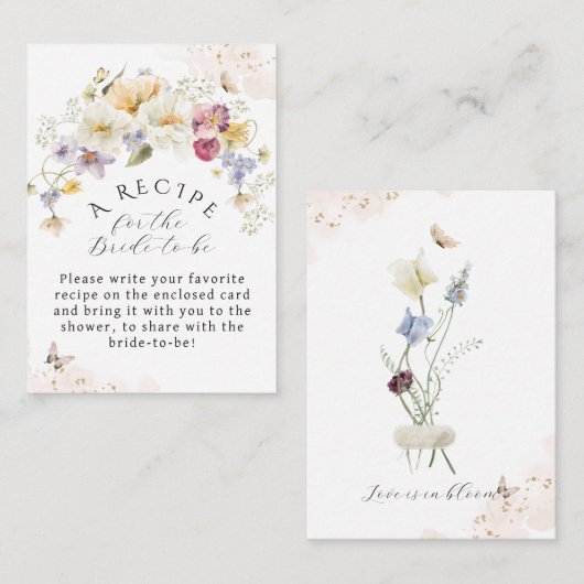 Liefde in bloem Wildflower Rustic Vrijgezellenfees Informatiekaartje (Voorkant / Achterkant)