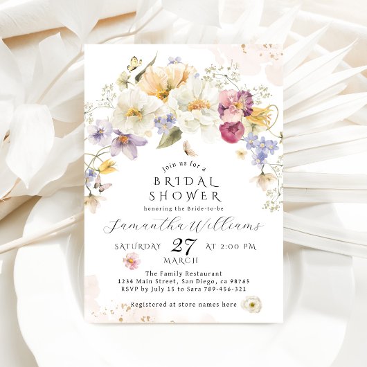 Liefde in bloem Wildflower Rustic Vrijgezellenfees Kaart