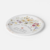 Liefde in bloem Wildflower Rustic Vrijgezellenfees Papieren Bordje (Gekanteld)