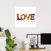Liefde in bloemen poster (Thuiskantoor)