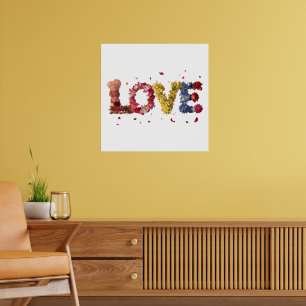 Liefde in bloemen poster