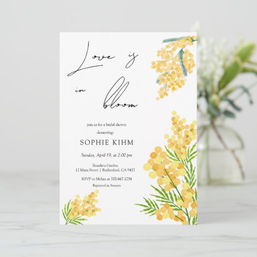 Liefde in bloemengeel bloemig Vrijgezellenfeest Kaart (Staand voorkant)