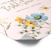 Liefde in bloesem bloemenbord vrijgezellenfeest we poster (Hoek)