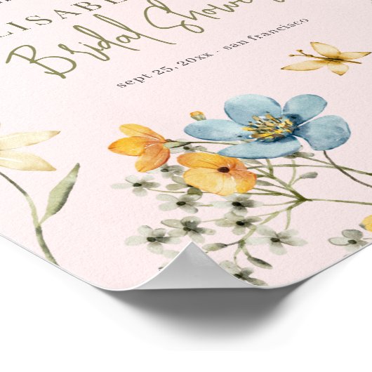 Liefde in bloesem bloemenbord vrijgezellenfeest we poster (Hoek)