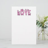 Liefde ( in blokletters ) briefpapier (Staand voorkant)
