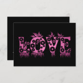 Liefde ( in blokletters ) RSVP kaartje (Voorkant / Achterkant)