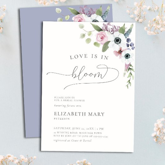 Liefde in Bloom Anemones Boho Floral Vrijgezellenf Kaart