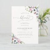 Liefde in Bloom Anemones Lijst Floral Vrijgezellen Kaart (Staand voorkant)