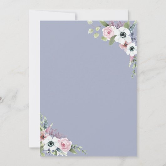 Liefde in Bloom Anemones Lijst Floral Vrijgezellen Kaart (Achterkant)