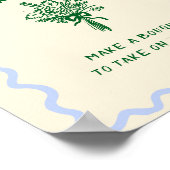 Liefde in Bloom Blauw Groene Bloem Bar Poster (Hoek)