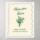 Liefde in Bloom Blauw Groene Bloem Bar Poster (Voorkant)