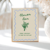 Liefde in Bloom Blauw Groene Bloem Bar Poster