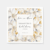 Liefde in Bloom Bloemen Border Naam Vrijgezellenfe Servet (Voorkant)