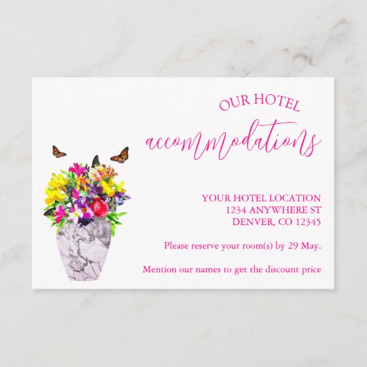 Liefde in Bloom Bloemen Huwelijk Accommodaties Informatiekaartje (Voorkant)