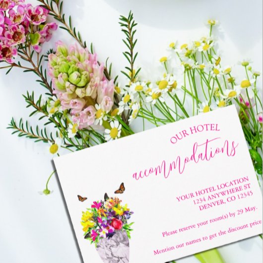 Liefde in Bloom Bloemen Huwelijk Accommodaties Informatiekaartje