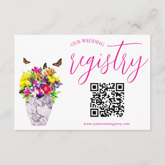 Liefde in Bloom Bloemen Huwelijksregister Informatiekaartje (Voorkant)