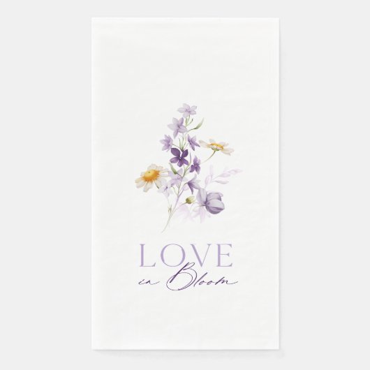 Liefde in Bloom Bloemen Trouwen Gasthanddoek Servet (Voorkant)