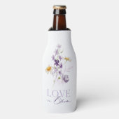 Liefde in Bloom Bloemen Trouwfles Koeler (Fles Voorkant)