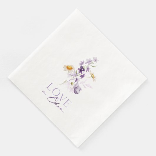 Liefde in Bloom Bloemen Trouwpapier Servetten (Hoek)