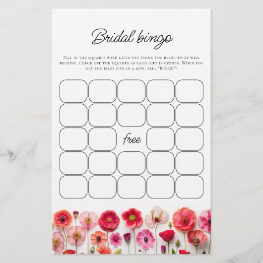 Liefde in Bloom Bloemen Vrijgezellenfeest Bingo Sp (Voorkant)