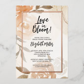 Liefde in Bloom Bloemen Vrijgezellenfeest Folie Uitnodiging (Voorkant)