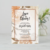 Liefde in Bloom Bloemen Vrijgezellenfeest Folie Uitnodiging (Staand Voorkant)