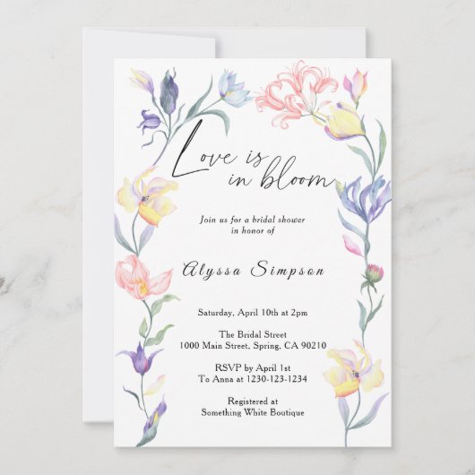 Liefde in Bloom Bloemen Vrijgezellenfeest Kaart (Voorkant)