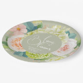 Liefde in Bloom Bloemen Vrijgezellenfeest Papieren Bordje (Gekanteld)