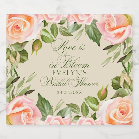 Liefde in Bloom Bloemen Vrijgezellenfeest Sparkling Wijnetiket (Enkel label)