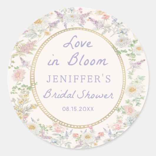 Liefde in Bloom Bloemen Vrijgezellenfeest Sticker (Voorkant)